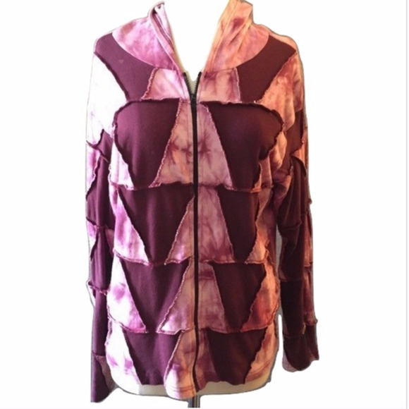 🧥Tie dye zipper hoodie, Size: XL, Light & Dark Pink🧥 - Picture 9 of 9